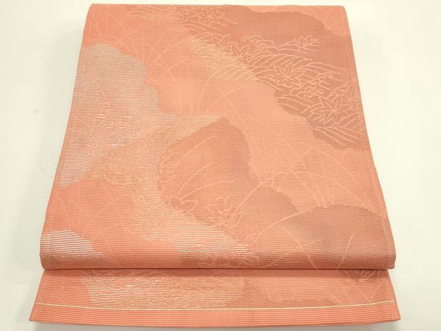 平和屋着物＊夏物　六通柄袋帯　霞草花文　金銀糸　正絹　逸品　CABJ1754rv｜平和屋