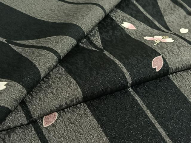 平和屋着物▽小紋　単衣　舞桜文　洗える着物　AABJ1716jh｜平和屋