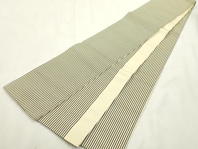 平和屋着物●本場筑前博多織　両面　半幅帯　縞　証紙付き　正絹　逸品　CABH6424dy｜平和屋