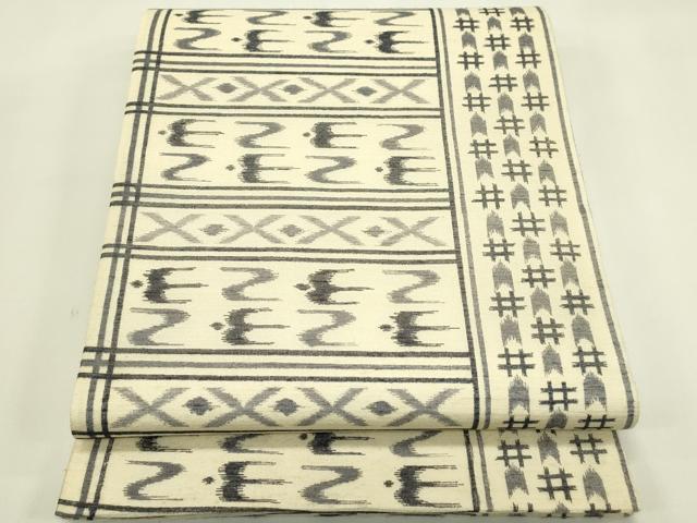 平和屋着物＊夏物　全通柄袋帯　絣文様　正絹　逸品　CABJ1729rv｜平和屋