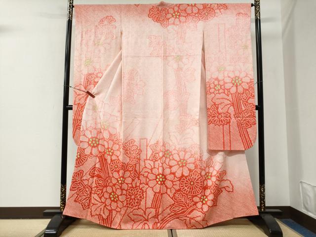 平和屋着物●豪華振袖 総絞り 舞花文 暈し染め 正絹 逸品 CABG0829yc|平和屋
