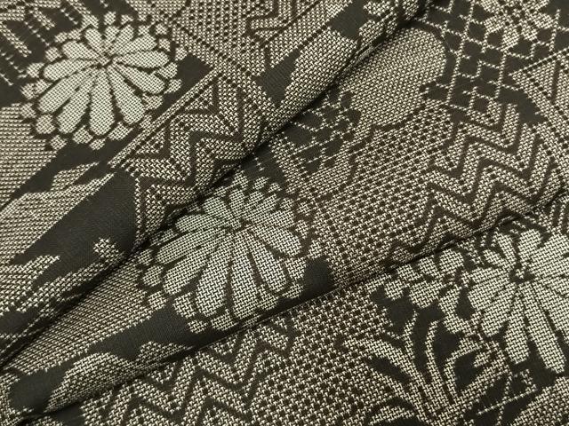 平和屋着物●本場大島紬　カタス9マルキ　風景花文　正絹　逸品　AABI9178fy｜平和屋