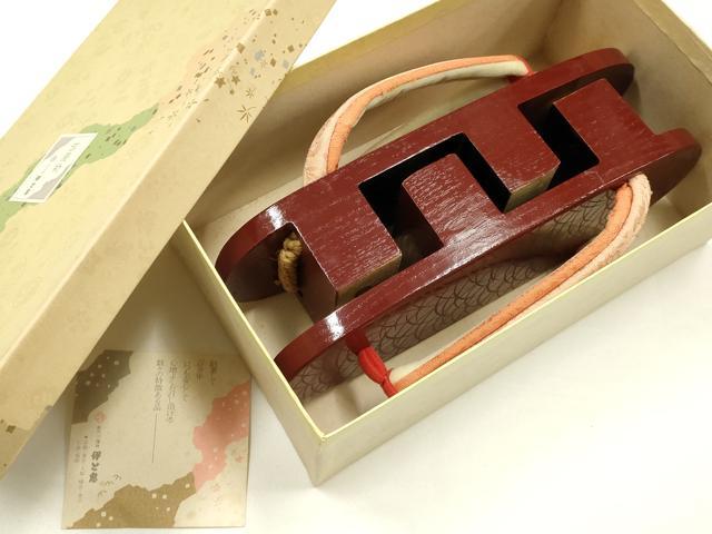 平和屋着物●和装小物　下駄　伊と忠　芝　逸品　未使用　AABJ1026ay｜平和屋