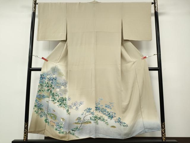 平和屋着物●本加賀友禅作家 浅野冨治男 色留袖 流水枝葉文 暈し染め 正絹 逸品 CABH2686ut|平和屋