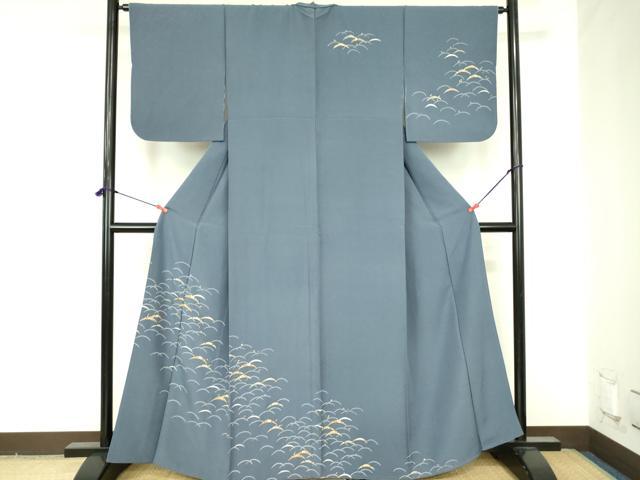 平和屋着物●訪問着　雪芝花文　金彩　正絹　逸品　DABF3696op｜平和屋