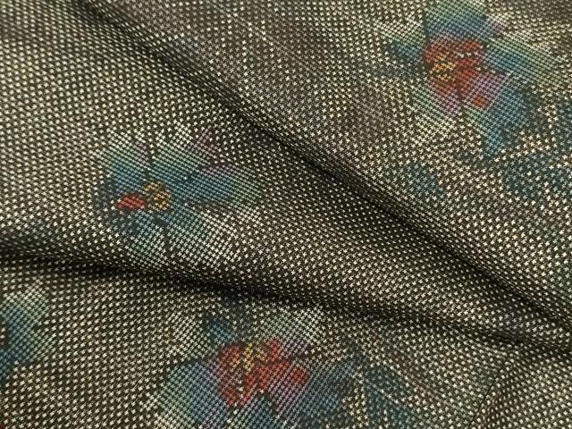 平和屋着物●本場大島紬　7マルキ　草花　正絹　逸品　DABF3706op｜平和屋