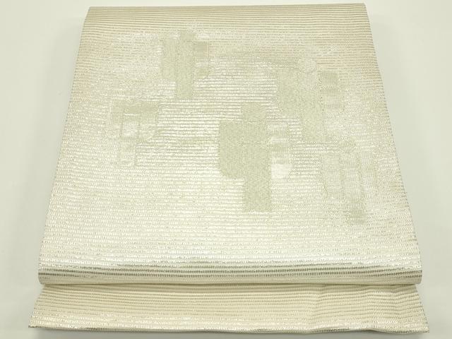 平和屋着物＊夏物　九寸開き名古屋帯　抽象文　銀糸　正絹　逸品　CABJ1981rv｜平和屋