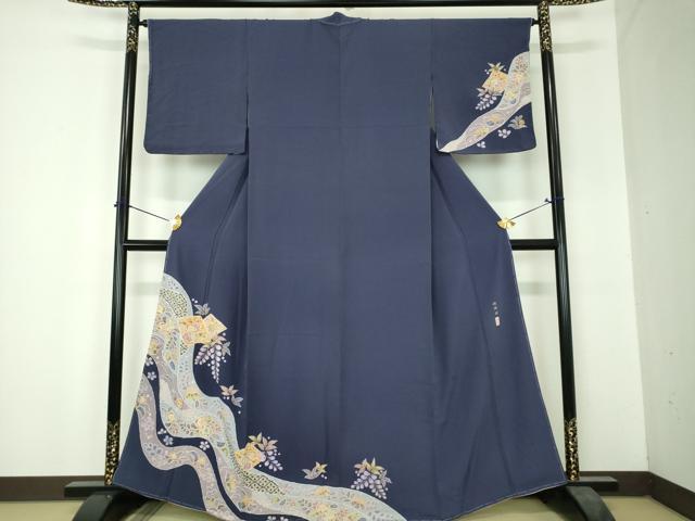 平和屋着物●越後十日町の一流染匠　桐屋・翠山工房　纐纈師　訪問着　絞り　辻が花　やまと誂製　正絹　逸品　未使用　DABH9754ps｜平和屋