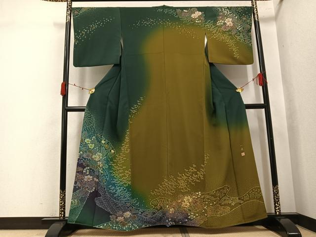平和屋着物●吉乃一廉 幻の辻が花 訪問着 絞り 暈し染め 金彩 正絹 逸品 AABJ9426ph|平和屋