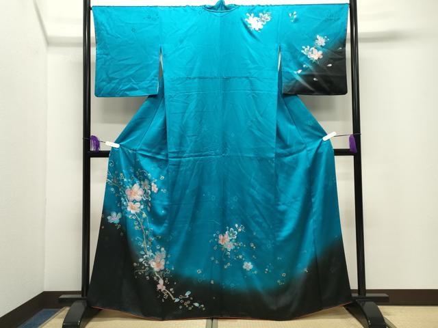 平和屋着物●訪問着　舞桜文　暈し染め　金彩　正絹　逸品　CABI0826gh｜平和屋