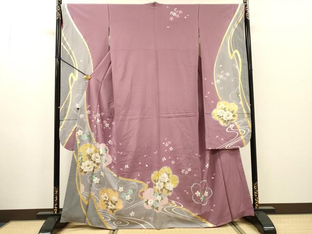 平和屋着物●豪華振袖　駒刺繍　舞桜　金彩　正絹　逸品　DABH7177fe｜平和屋