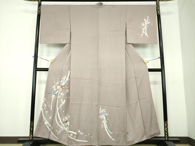 平和屋着物●訪問着　枝垂れ桜　櫛　金彩　正絹　逸品　DABH9118ps｜平和屋
