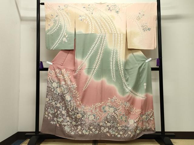 平和屋着物●越後十日町の一流染匠　桐屋・翠山工房　訪問着　辻が花　絞り　暈し染め　正絹　逸品　CABI0663gh｜平和屋