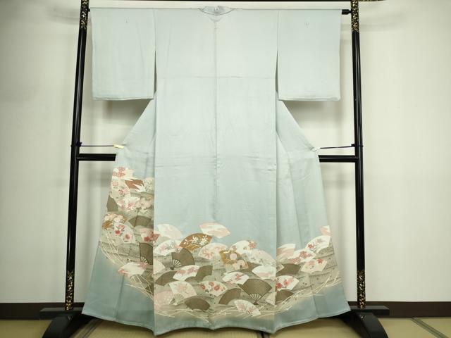 平和屋着物▽豪華色留袖　単衣　駒刺繍　扇面草花文　暈し染め　金彩　正絹　逸品　DABF8888sf｜平和屋 23,660円
