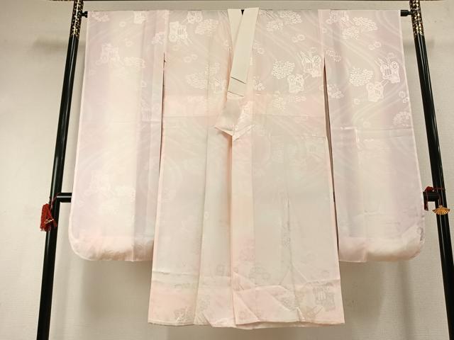 平和屋着物●振袖用長襦袢　無双仕立て　御所車花地紋　暈し染め　正絹　逸品　AABI9401fy｜平和屋