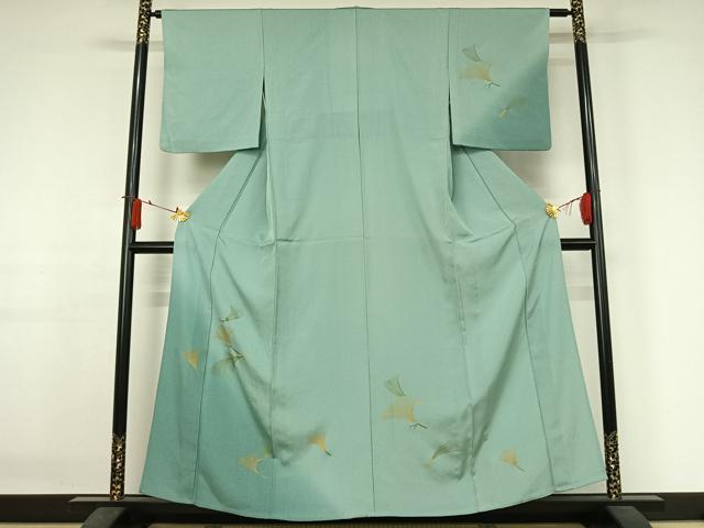 平和屋着物▽訪問着 単衣 舞葉文 暈し染め 金彩 正絹 逸品 AABJ3477jh|平和屋