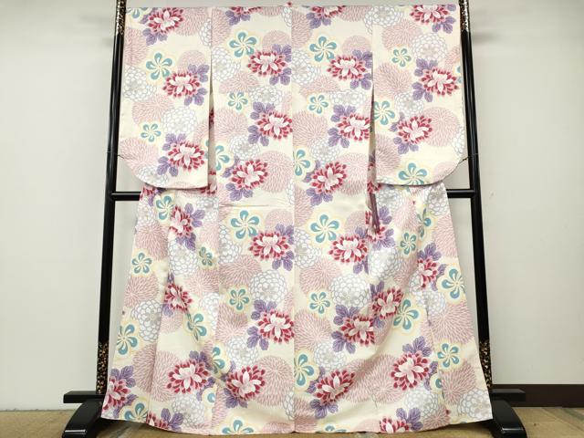 平和屋着物●小振袖 二尺袖 舞花文 洗える着物 未使用 CABH2766ut|平和屋