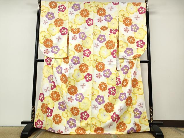 平和屋着物●小振袖　二尺袖　舞花文　洗える着物　未使用　CABH2773ut｜平和屋