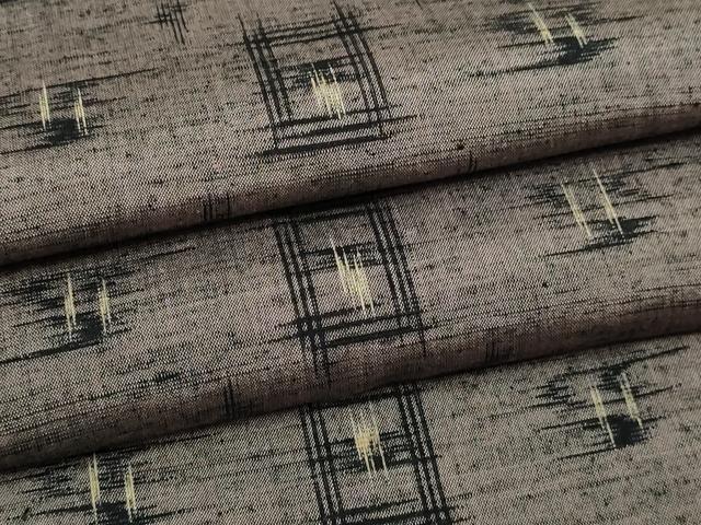 平和屋着物▽上質な紬 単衣 絣文様 正絹 逸品 DABF8907sf|平和屋