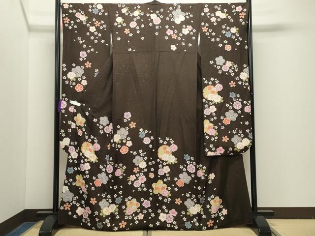平和屋着物●豪華振袖　駒刺繍　雪輪舞桜文　金彩　金通し地　正絹　逸品　CABG4626gh｜平和屋