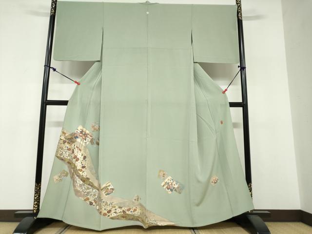 平和屋着物▽豪華色留袖　単衣　作家物　破れ色紙草花文　金彩　正絹　逸品　DABF1829ud｜平和屋