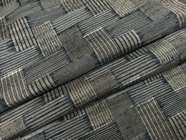 平和屋着物●上質な紬　幾何学文様　正絹　逸品　AABJ0036ph｜平和屋