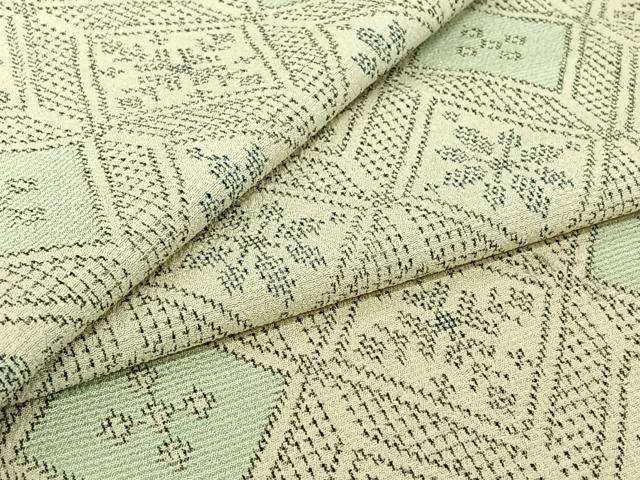 平和屋着物▽本塩沢　単衣　花菱文　正絹　逸品　AABJ0210jh｜平和屋