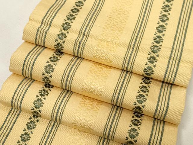 平和屋着物●本場筑前博多織 半幅帯 献上 正絹 逸品 CABG9467dy|平和屋