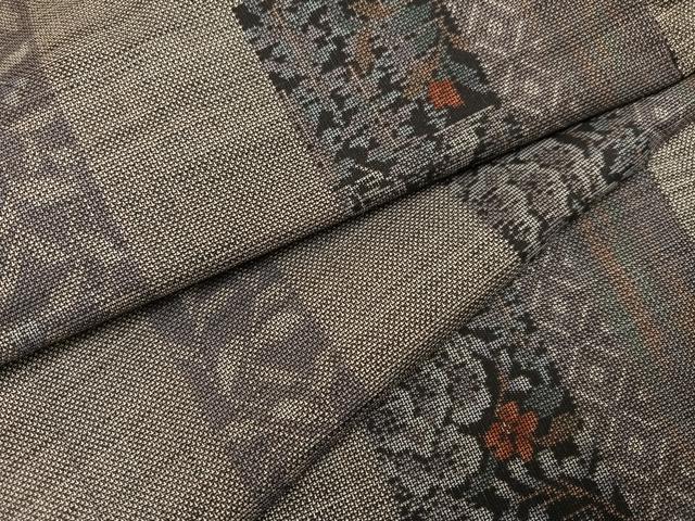 平和屋着物●本場大島紬 カタス9マルキ 草花間道 正絹 逸品 AABJ2970ph|平和屋