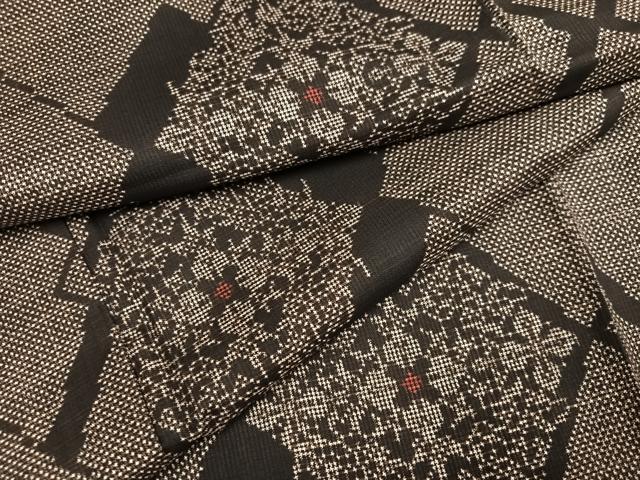 平和屋着物●本場大島紬 一元7マルキ 花菱文 正絹 逸品 AABJ2996ph|平和屋
