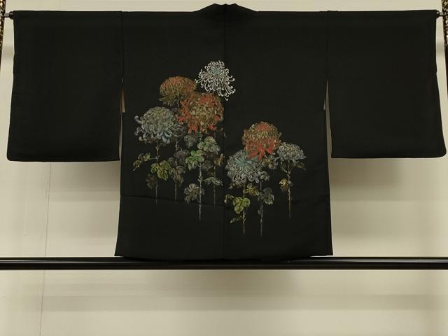 平和屋着物＃羽織　寿光織　乱菊　黒地　金銀糸　正絹　逸品　CABH6897in｜平和屋