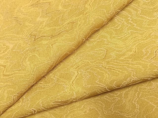 平和屋着物●上質な色無地　墨流し地紋　芥子色　正絹　逸品　未使用　AABI9447fy｜平和屋
