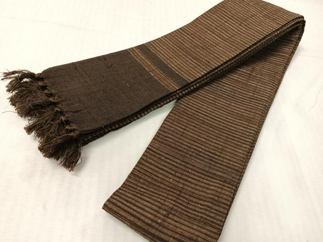 平和屋着物●男性　角帯　紬地　横縞　正絹　逸品　CABH4418vp｜平和屋