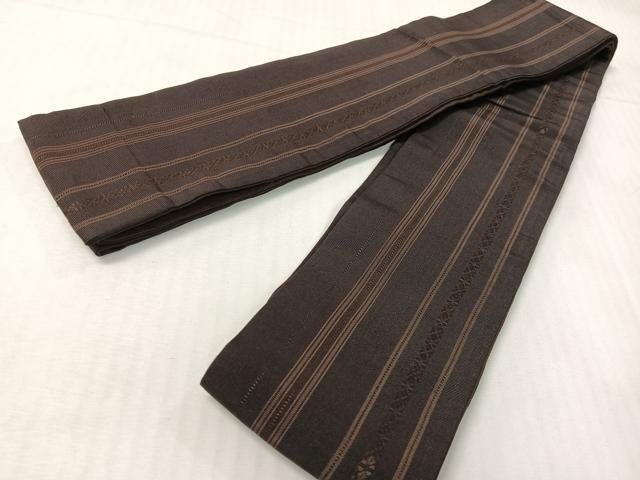 平和屋着物●男性　本場筑前博多織　両面　角帯　献上　正絹　逸品　CABH4429vp｜平和屋