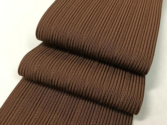 平和屋着物●男性　本場筑前博多織　角帯　縞　茶褐色　正絹　逸品　CABH4435vp｜平和屋