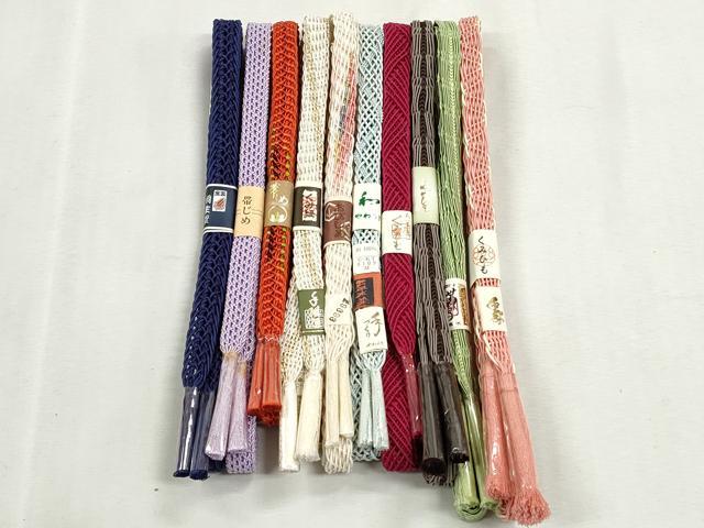 平和屋着物＊夏物　和装小物　上質な帯締め10本セット　レース織　金糸　逸品　未使用　CABJ3943qe｜平和屋
