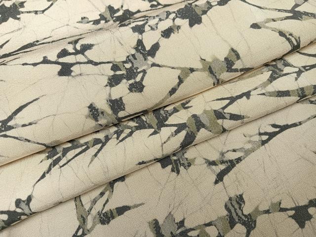 平和屋着物●上質な小紋 ろうけつ染 草木文 正絹 逸品 AABJ3989ph|平和屋