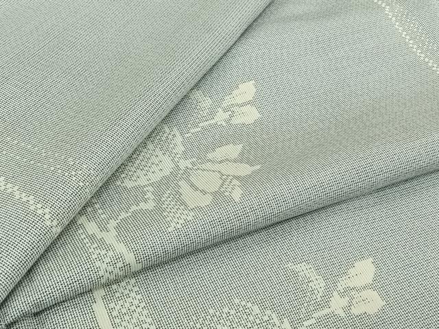 平和屋着物▽本場大島紬　白大島　単衣　草花文　正絹　逸品　AABJ6018jh｜平和屋