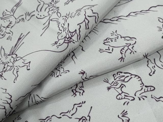 平和屋着物●長襦袢　無双仕立て　鳥獣戯画　正絹　逸品　CABG1141yc｜平和屋