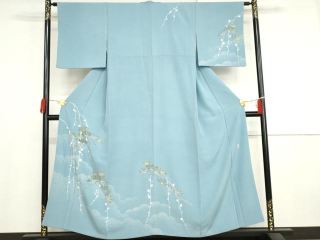 平和屋着物●十日町友禅　女流作家　遠田藤舟 　訪問着　梅松文　正絹　逸品　AABJ3252cs｜平和屋