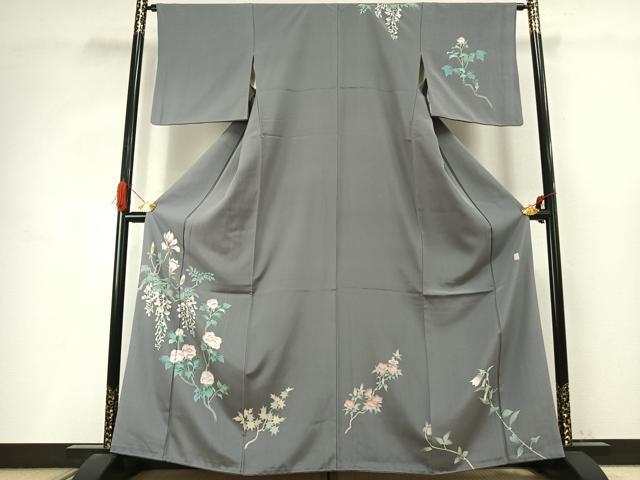 平和屋着物●訪問着　友禅　作家物　枝花文　正絹　逸品　AABI9024fy｜平和屋