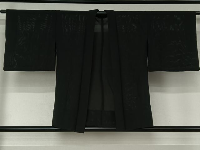 平和屋着物▽羽織 スリーシーズン 春夏秋 塵除け 黒地 正絹 逸品 AABJ1748jh|平和屋