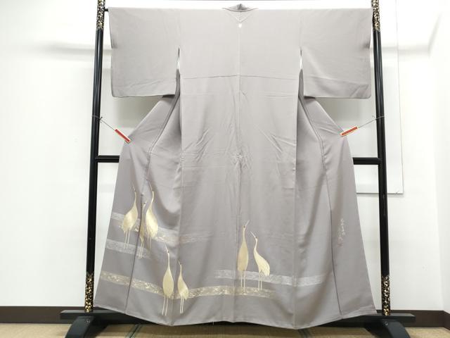平和屋着物●豪華色留袖 作家物 縫史宝織 寿光織 光琳吉祥鶴 金銀糸 正絹 逸品 CABI1205th|平和屋