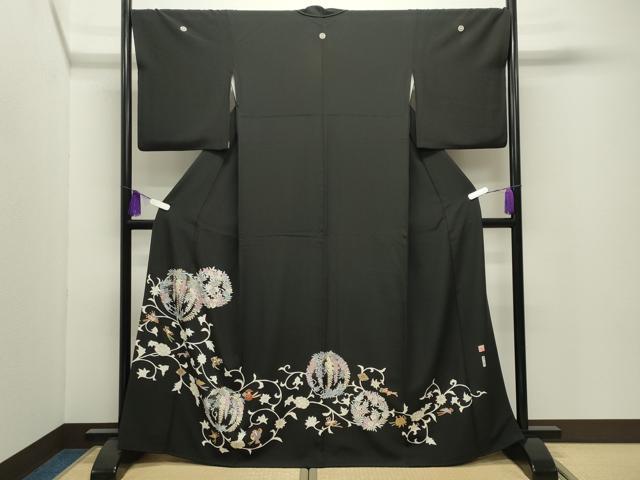 平和屋着物●豪華黒留袖 作家物 藤花房 宝尽くし花唐草文 金彩 正絹 逸品 CABI0418gh|平和屋