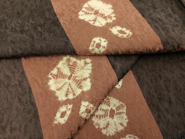 平和屋着物●上質な小紋　絞り　市松花文　正絹　逸品　AABJ3860ph｜平和屋