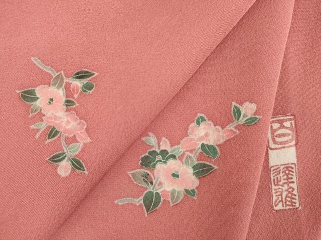 平和屋着物●京加賀友禅　百貫達雄　小紋　舞花文　正絹　逸品　AABJ4932ck ｜平和屋