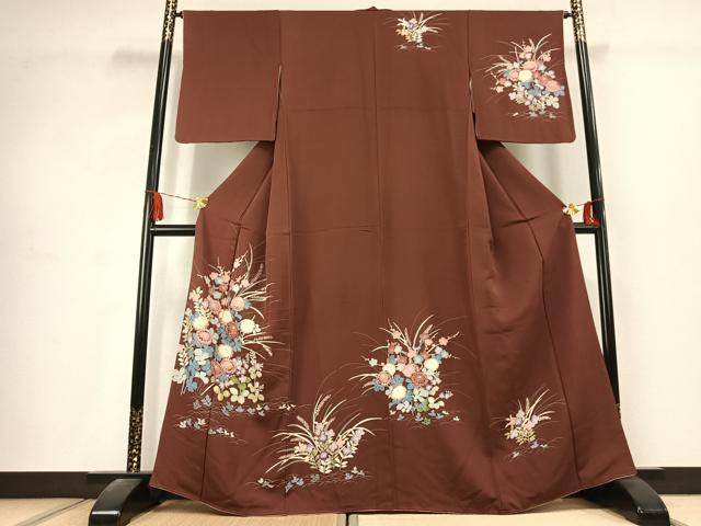 平和屋着物●訪問着　友禅　草花文　正絹　逸品　AABK1621fy｜平和屋 30,420円