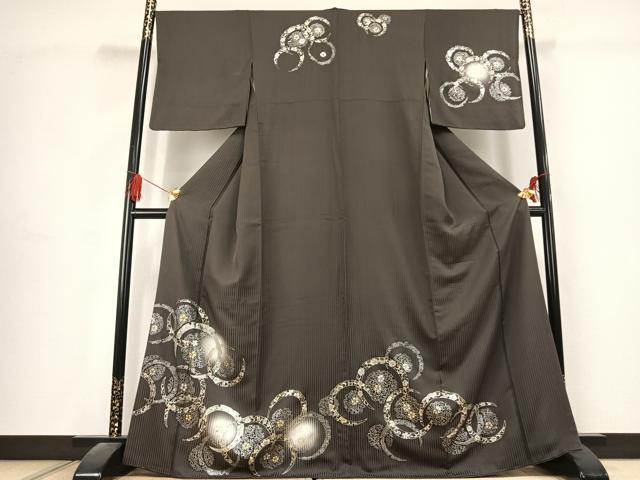 平和屋着物●訪問着　雪輪花文　蛍暈し　金銀彩　正絹　逸品　AABK1653fy｜平和屋