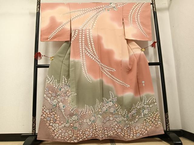 平和屋着物●越後十日町の一流染匠　桐屋・翠山工房　訪問着　辻が花　絞り　暈し染め　正絹　逸品　AABK7056ph｜平和屋