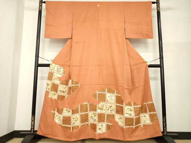 長閑やかさ屋御召しもの●打ち立てる460年・千總 色留袖 友禅 駒刺しゅう 雲取り見晴らし文 金彩 西武百貨店取りまわし 正絹 珠玉 AABG6942ck